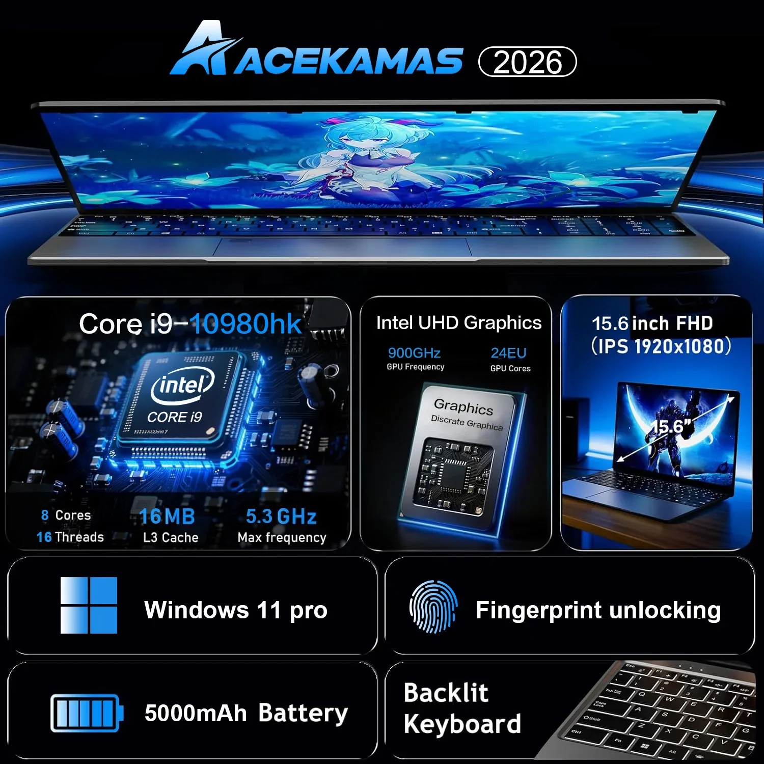 15.6인치 휴대용 노트북, 인텔 코어 i9-10980 - Ddr4 Ram 리뷰 및 가격